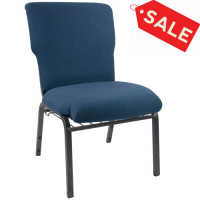 Flash Furniture EPCHT-101 Advantage Navy Discount Church Chair - 21 in. Wide